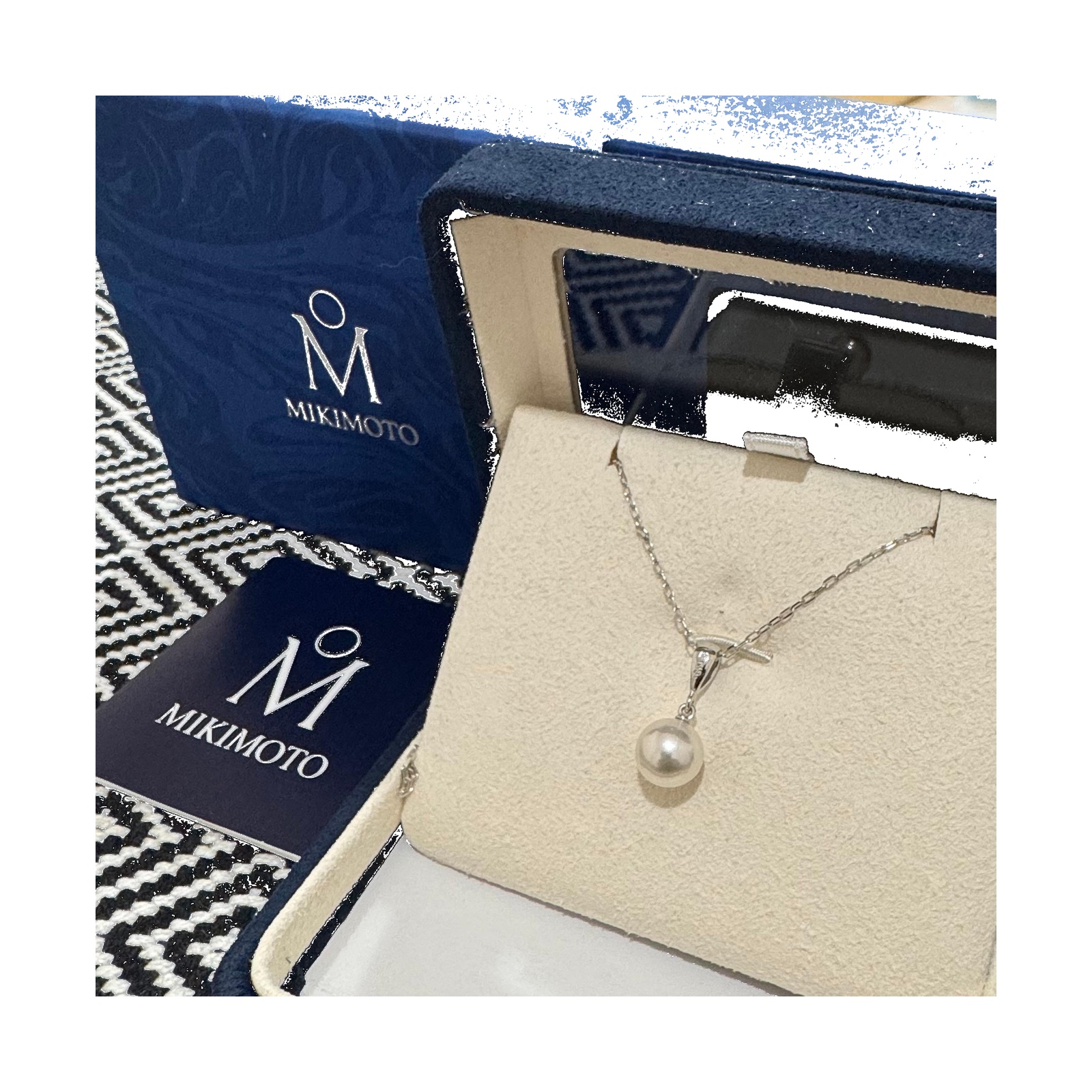 Pre-owned Mikimoto Akoya Pearl Pendant Necklace (7.6mm, 18K White Gold) product image